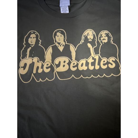 Vintage The Beatles Shirt Mens Medium Olive Green Apple Corps - Picture 2 of 4
